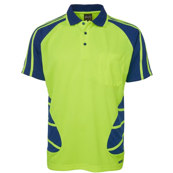 Mens Hi Vis Short Sleeve Spider Polo Thumbnail