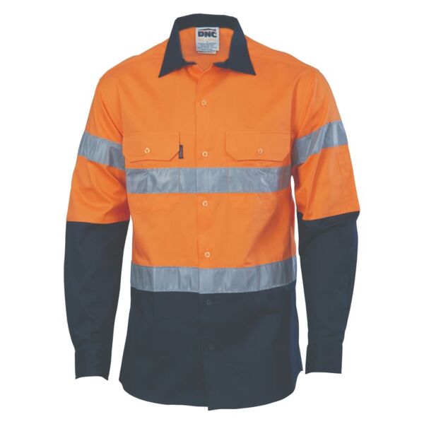 Mens HiVis D/N 2 Tone Drill Shirt with Generic R/Tape Thumbnail